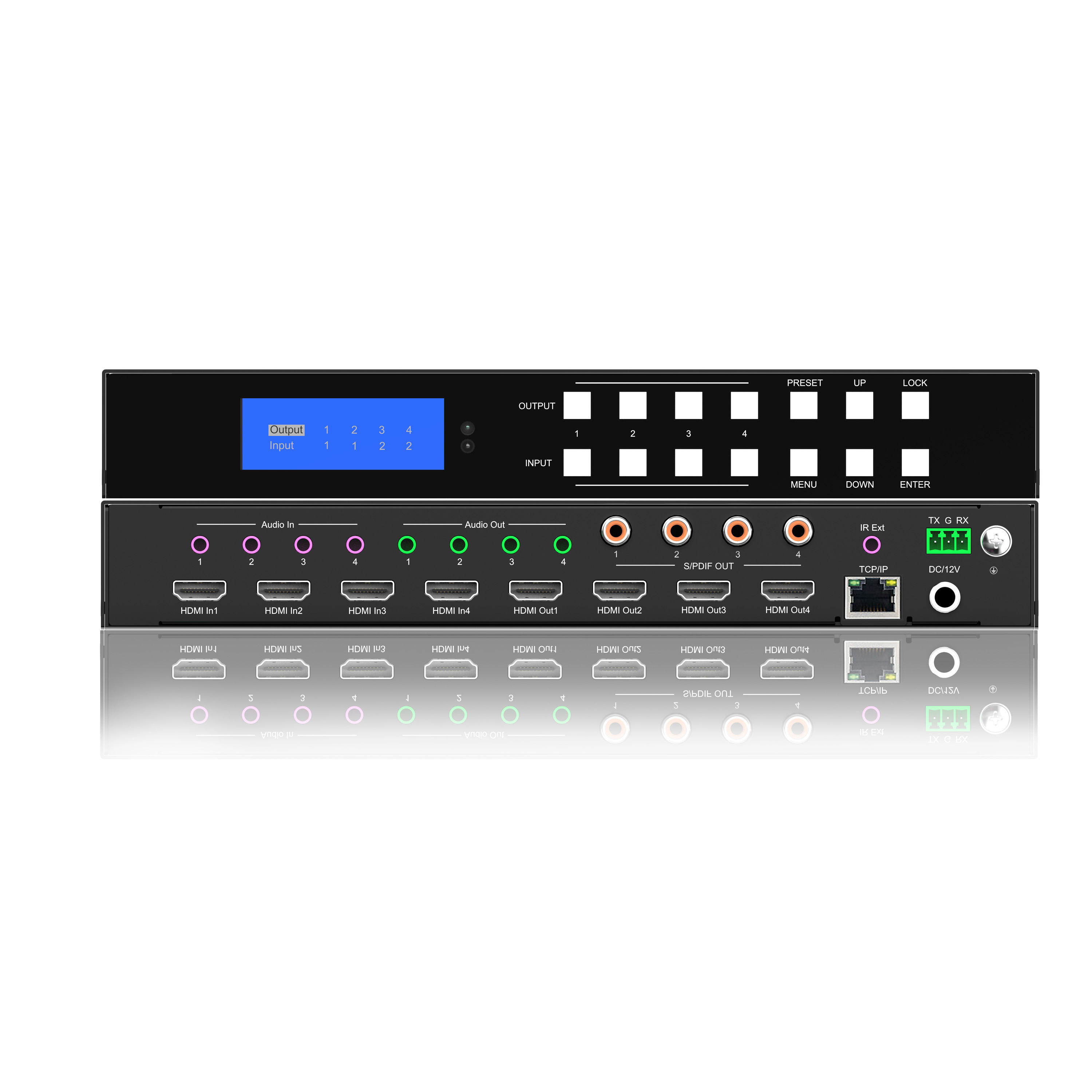 4x4 HDMI seamless matrix & 2x2 videowall 4K@60HZ 4:4:4