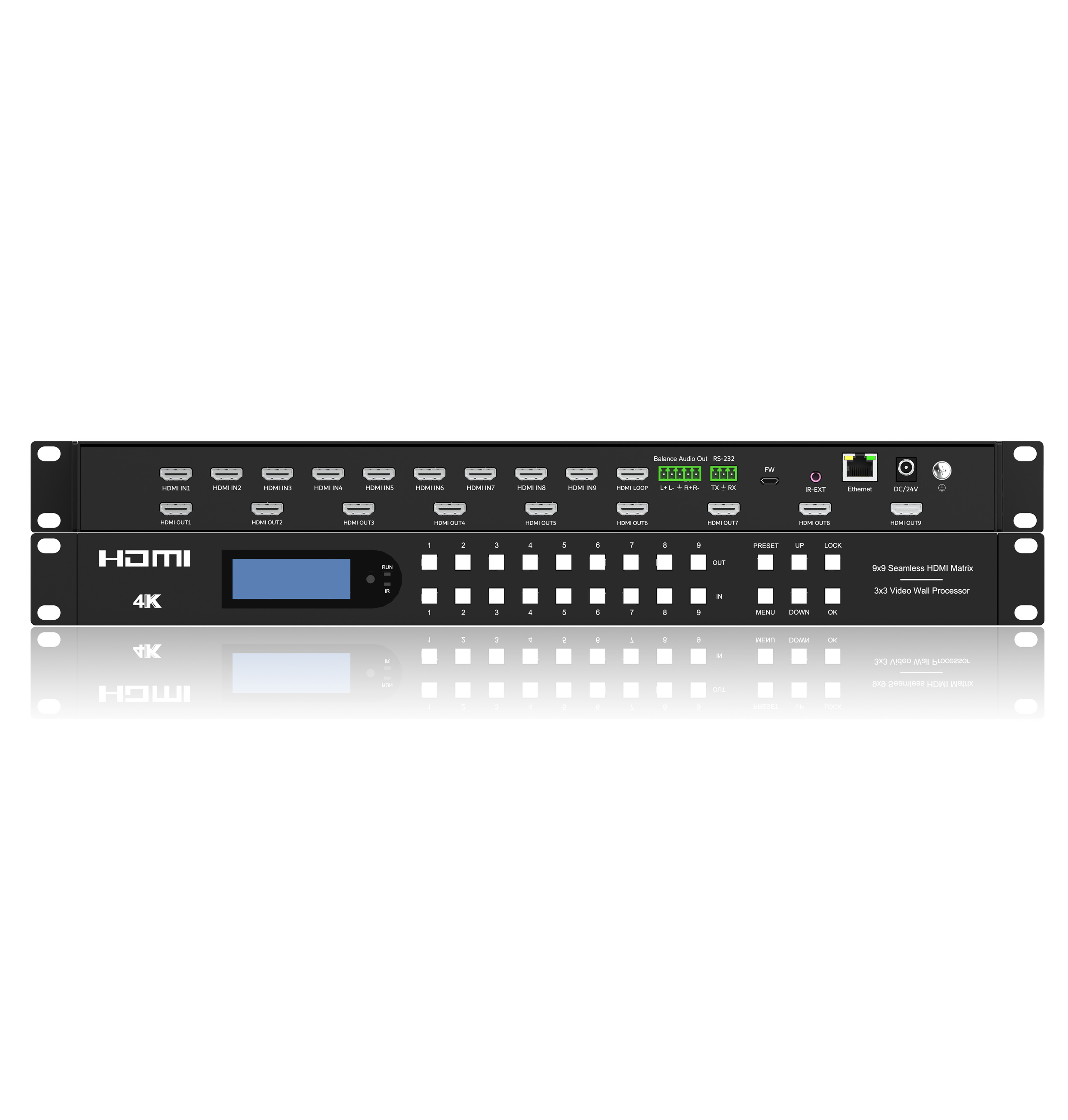 9x9 HDMI Seamless Matrix & 3x3 video Wall 4K@30HZ