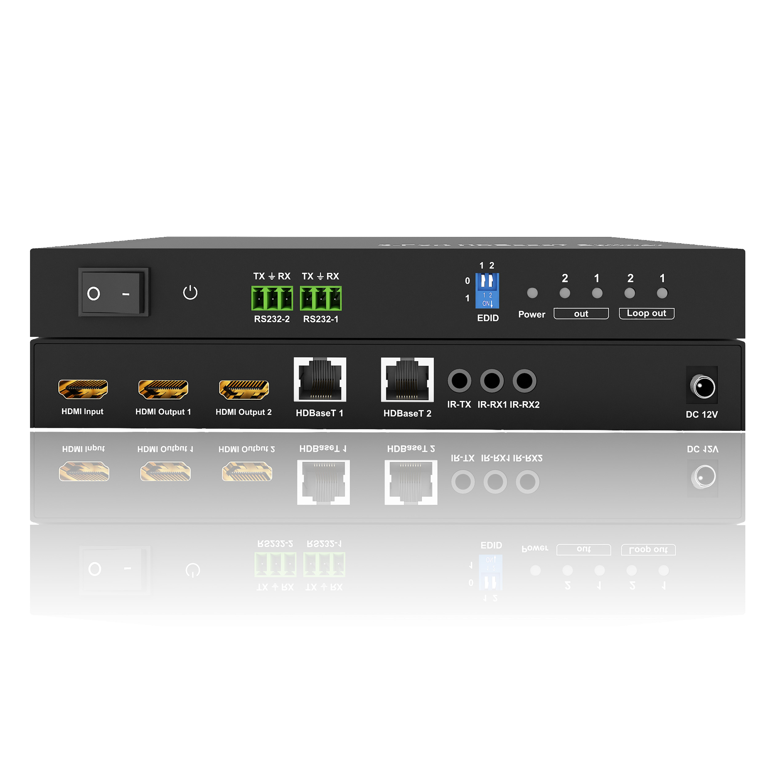 1x2 HDBaseT™ Splitter-Up to 70m 1080P; 40m 4K@60 4:2:0